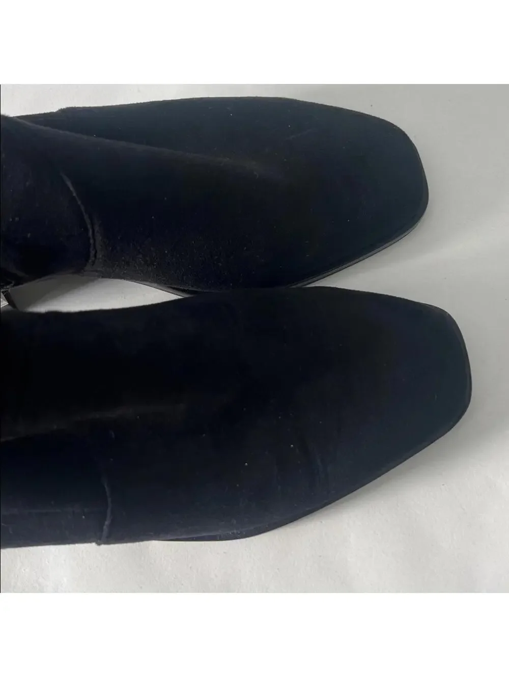 Silent D Fuller Black Stretch Suede Square Toe Sock Style Designer Boot 36 $155